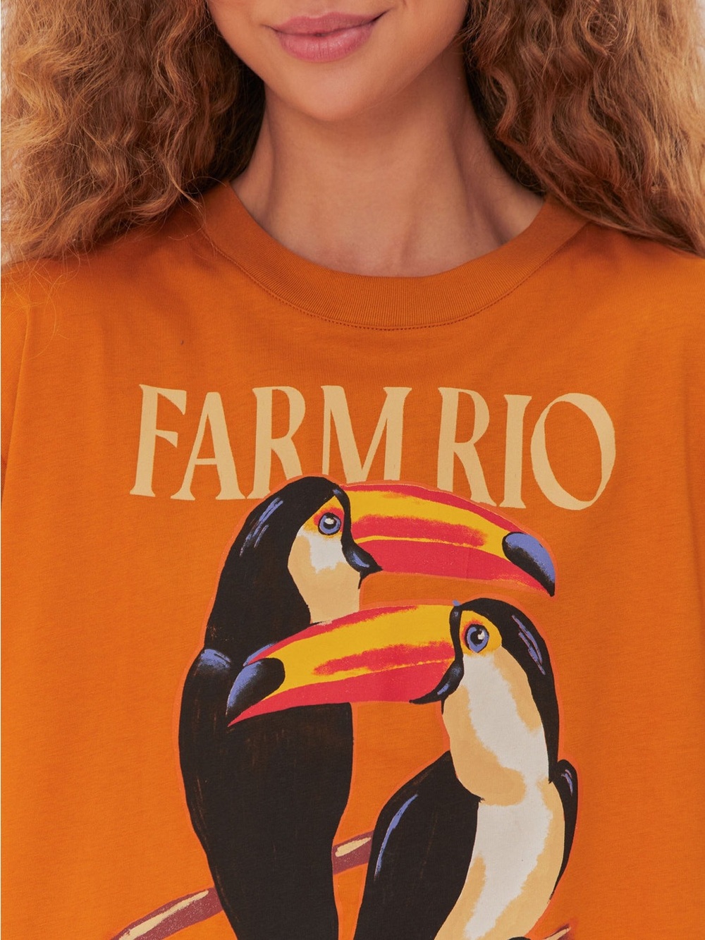 FARM RIO Orange Toucan Graphic Pet Bird T-Shirt - Picture 3 of 12